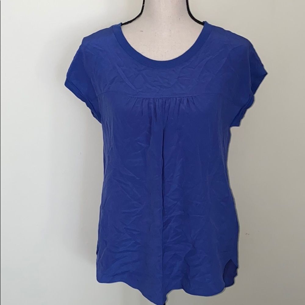 Rebecca Taylor Silk Blue Sleeveless Blouse Size 4